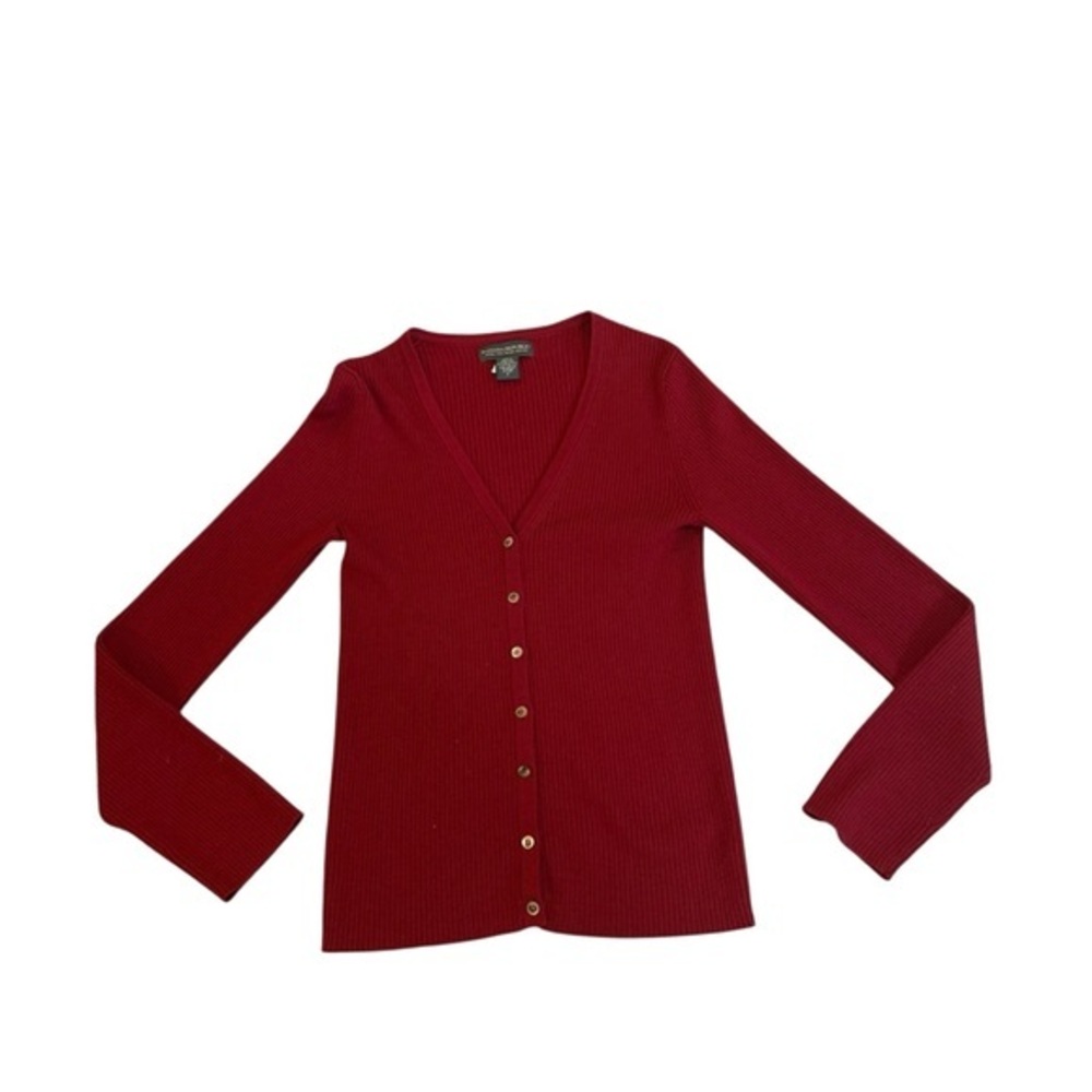 Banana Republic Extra Fine Italian Merino Wool Cardigan Size S – Red